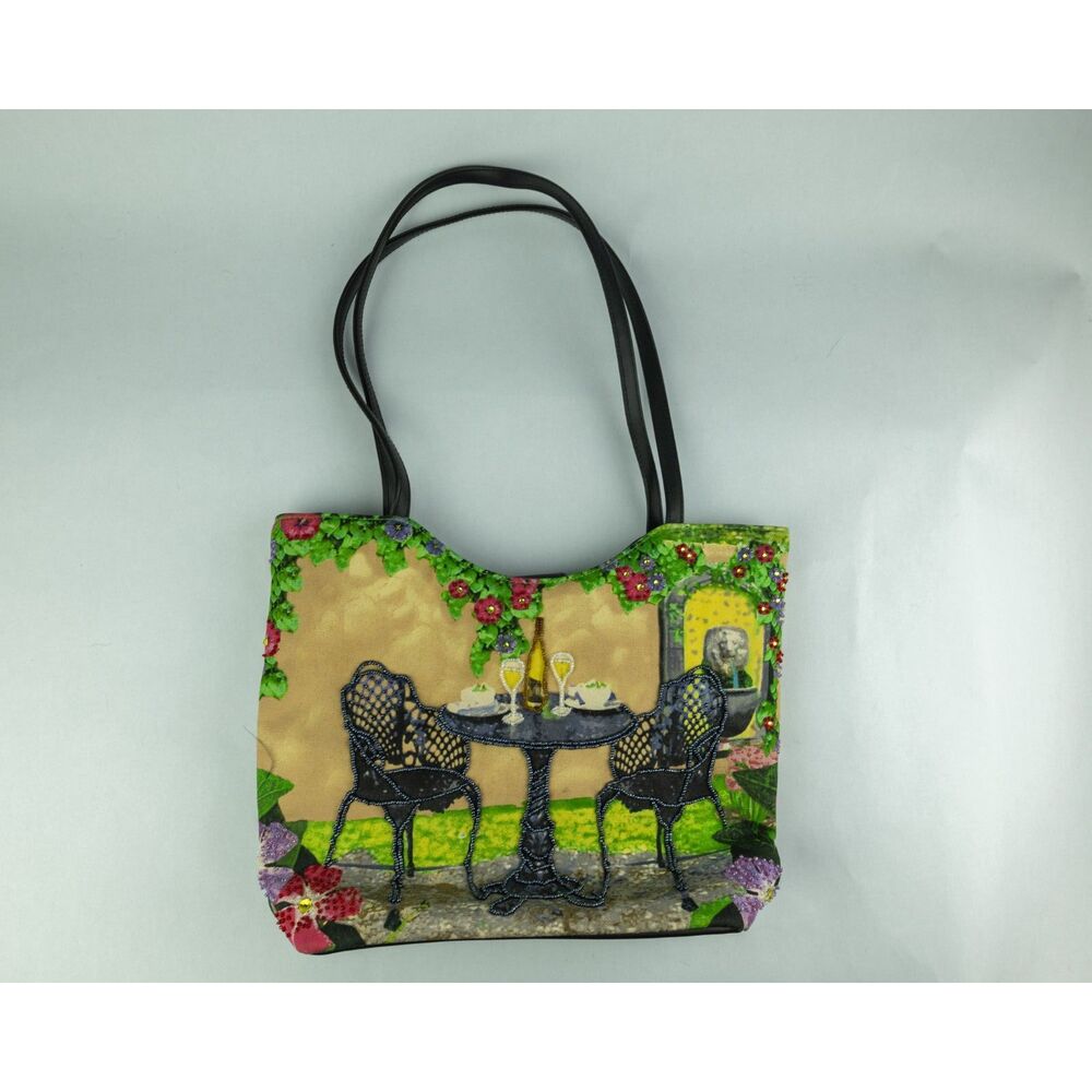 Cherokee Paris Cafe Beaded Shoulder Purse Handbag